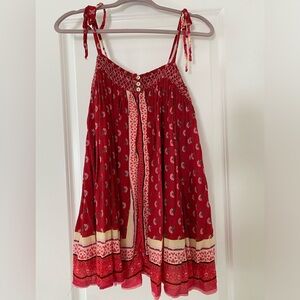 Size XS Free People Rule the World Romper in Ruby